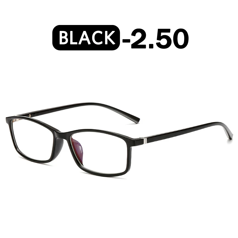Black -250 Iboode 0-1,0-1,5-2,0-2,5-3,0-3,5-4,0 готовой близорукость очки Для мужчин Для женщин от вредного синего излучения квадратный студент очки для близоруких каркасные - Цвет оправы: Black -250