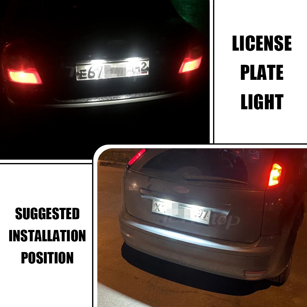 2Pcs Car Led License Number Plate Light For Ford Mondeo MK3