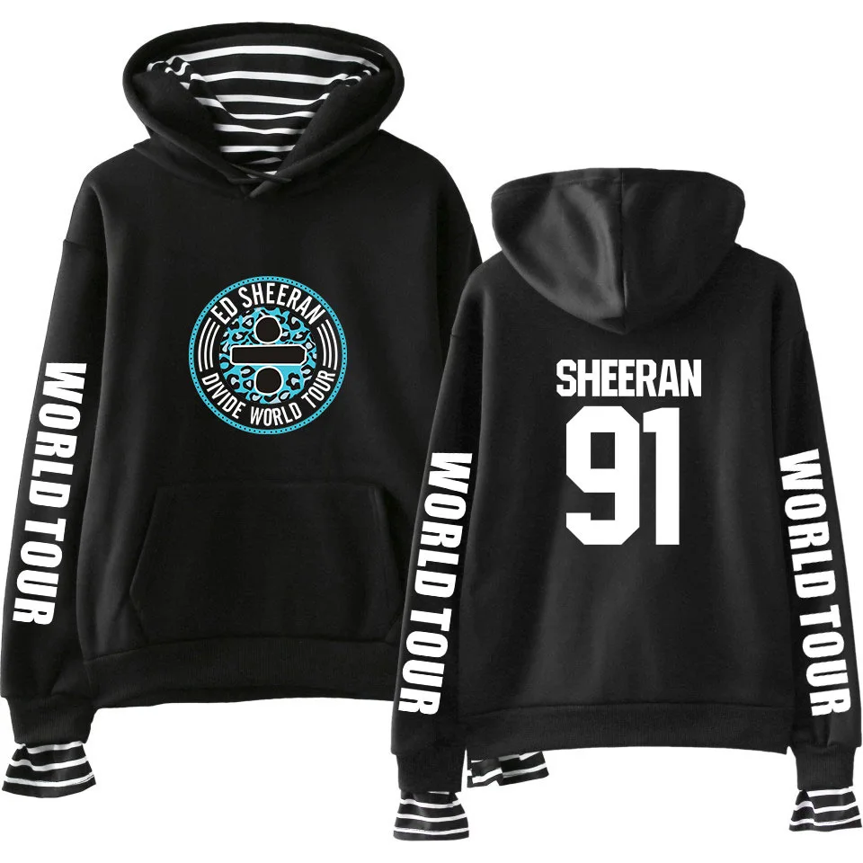 Europe And America Hot Sales Trend ED Sheeran Mock Two-Piece Hooded Long-sleeved Sweater