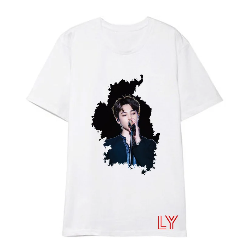 Kpop Bangtan concert love yourself модная футболка с короткими рукавами и принтом свободные футболки в Корейском стиле для мальчиков и женщин - Цвет: JIMIN