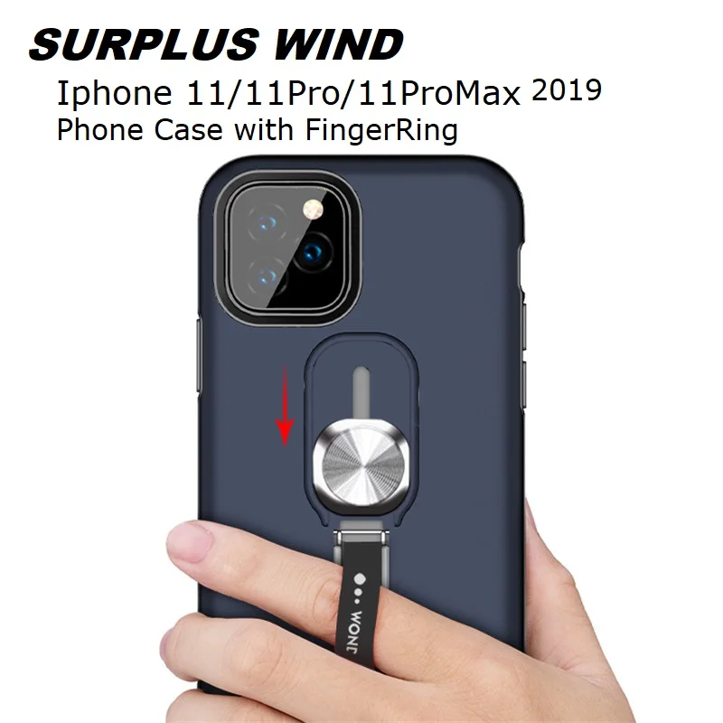 Жесткий чехол ProMax для iPhone11 iPhone11Pro 11 с кольцом на палец телефонная подставка