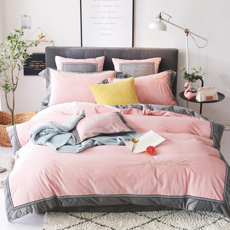 Роскошный флисовый бархатный Элегантный комплект постельного белья теплая