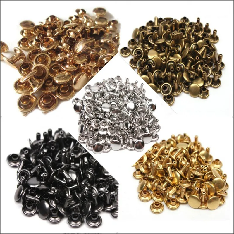 Wholesale 6mm 1000sets/lot Brass Material Silver Cap Metal Rivets