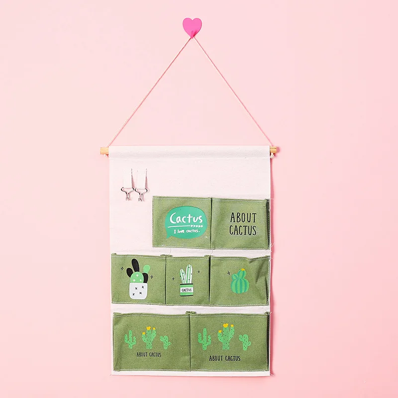 3/5 милый порошок мешка для хранения спальни девочка спальня домашний настенный хранение разного мешка хлопок корзина для белья сумка для хранения вещей - Цвет: Светло-зеленый