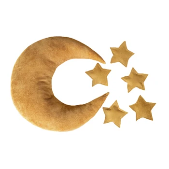 

Cute Cartoon Newborn Photography Props With Stars Posing For Baby Accessories Moon-shape Pillows Home Souvenirs Portable Soft