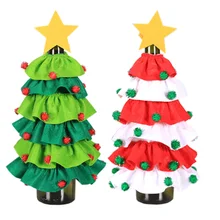 НОВАЯ РОЖДЕСТВЕНСКАЯ бутылка вина покрывает рождественскую елку юбка плюшевые шарики бутылка со звездочками крышка сумки Рождество ужин вечеринка Декор для дома
