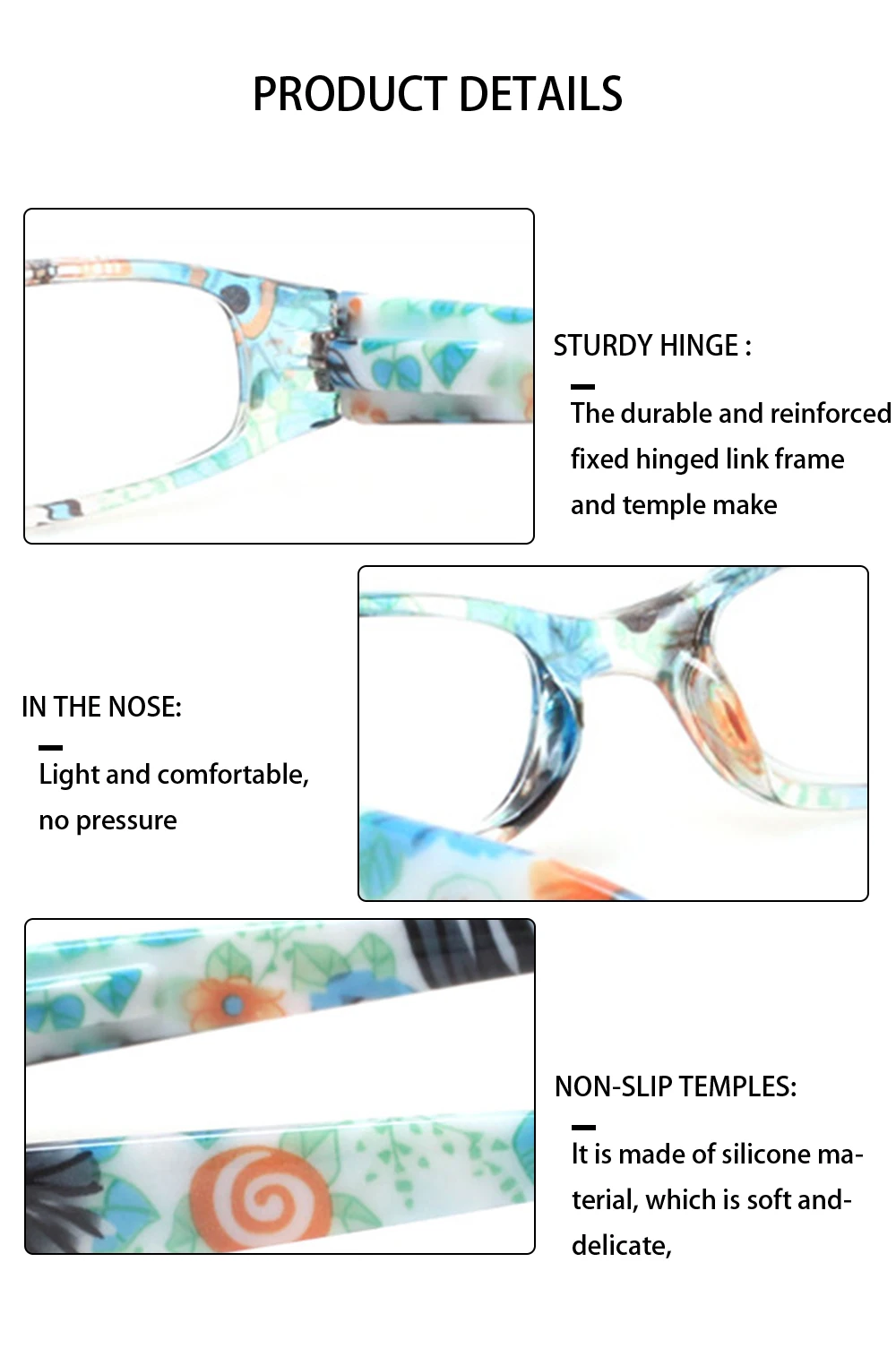 Reading Glasses Fashion Ladies Readers Spring Hinge with Pattern Print Eyeglasses for Women +1.0 +2.0 +3.0 +4.0 +5.0