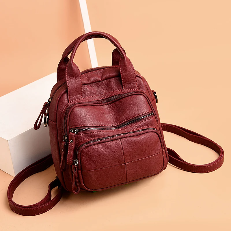 Многофункциональный Для женщин рюкзак 3-в-1 Кожаный женский рюкзак школьная сумка высокого качества для девочек путешествия рюкзак для рюкзака для полотенец для девочек