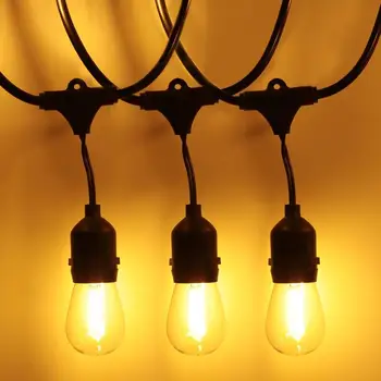 

110V 48FT 15 LED Bulbs Outdoor Waterproof Portable LED E26 Light String S14 Wedding Christma Festival Garden Decoration Bulb