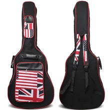 Многоцветный Водонепроницаемый чехол для акустической гитары с губкой, защитный двойной плечевой ремень, сумка для переноски для 4" 41", народная гитара
