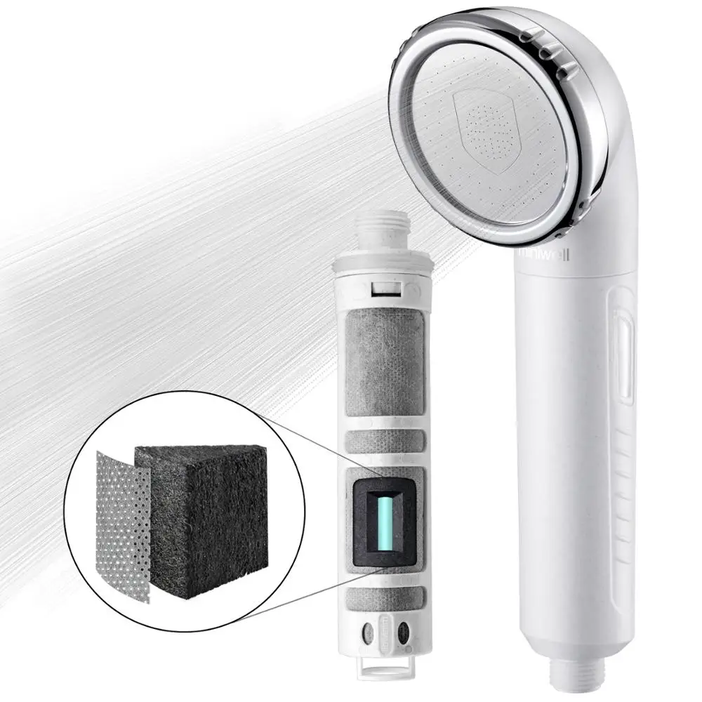 Miniwell shower rust head filter L750-High output Purifier to remove Chlorine-Activated carbon for Healthy Skin & Smooth Hair shower head filter