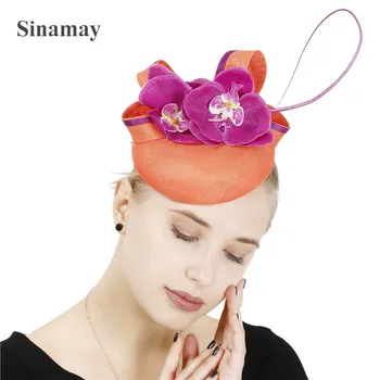 

Elegant Women Chic Fascinator Hat Headbands Cocktail Wedding Party Church Headpiece Fashion Headwear Feather Hair Accessories