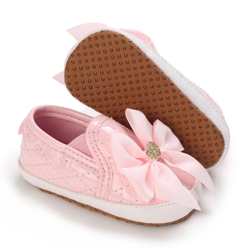 Newborns Fashion Solid Color Casual Shoes Princess Shoes Soft-soled Sneakers 0-18 Months Baby Bed Shoes Baby Walking Shoes