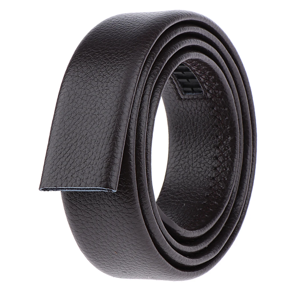 Vintage Men's PU Leather Automatic Waist Belt Slide Waistband without Buckle Gift for Father's Day Father's Birthday