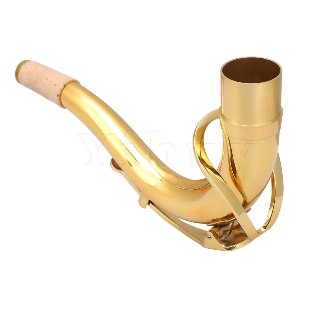 Yibuy DurableTenor B-плоские для саксофона на шею изгиб латунный материал мундштук части золото
