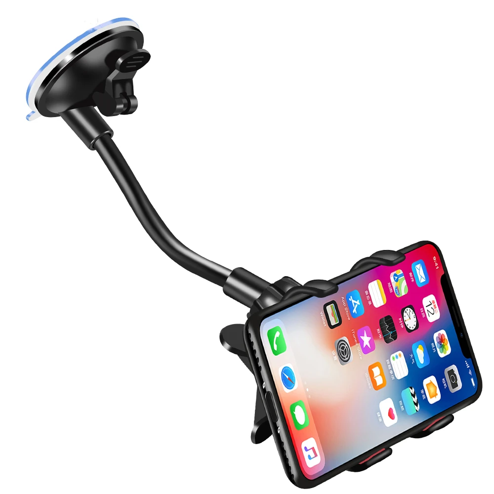 

Universal Phone Car Holder Flexible 360 Degree Rotation Car Mount Mobile Phone Holder for iPhone Samsung Xiaomi GPS Smartphone