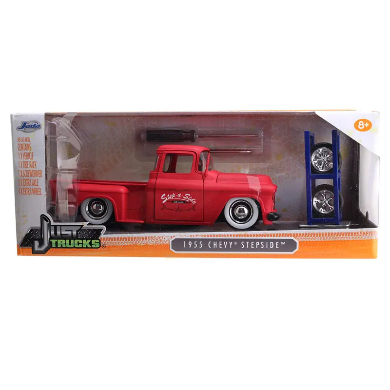 JADA 1/24 масштаб автомобиля Модель игрушки просто грузовики 1955 Chevy Stepside пикап литой металлический автомобиль модель игрушки для подарка, детей, коллекция - Цвет: 1955 Chevy  Stepside