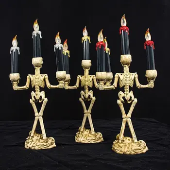 

Halloween Decorations Ghost Festival Light Candle Holder Bar Human Skeleton Design Atmosphere Layout Props