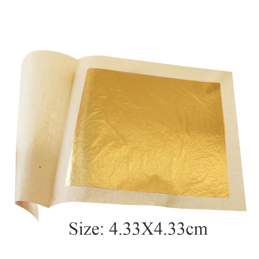 

10 sheets 24K pure gold leaf sheet - 4.33X4.33cm, Pure silver leaf sheet-6X6cm , edible gold sheets , decoration cake leaves ,