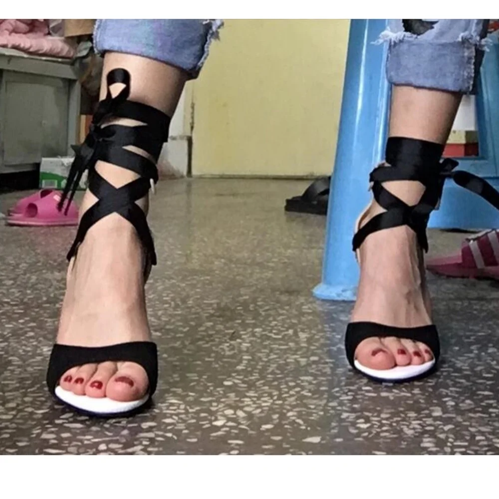 

Elegant Pink Crystal Embellished Lace-up Sandals Peep Toe Cut-out Gladiator Tie-up Sandals High Heels Women Summer Dress Shoes