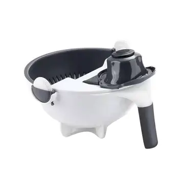 

Multifunctional Detachable Vegetable Cutter Drain Basket Potato Peeler Carrot Grater Kitchen Tool With Non-slip Handle