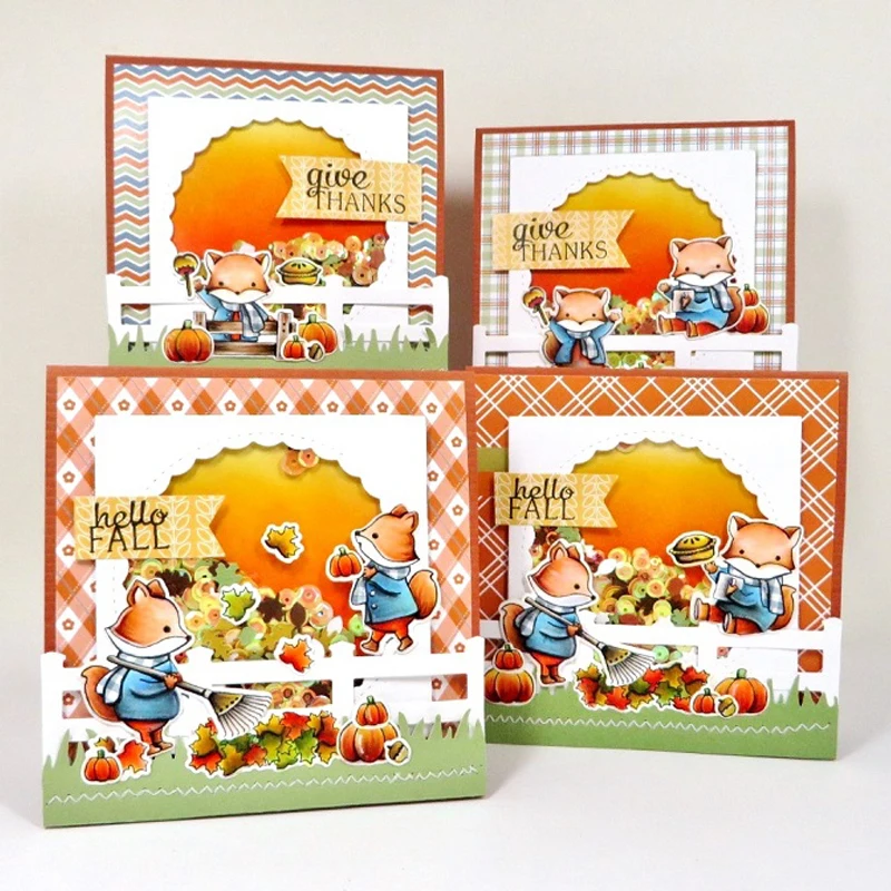 SugarPea Designs Fall Fox Stamp Set Die Diecuts SugarCuts by artist Becky Pearce Thanksgiving Halloween Fall Leaf Copic Copic Markers (6)