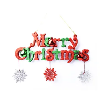 

Birthday decorations scene layout ceremony Christmas tree pendant ornaments red green glitter letter tag props single