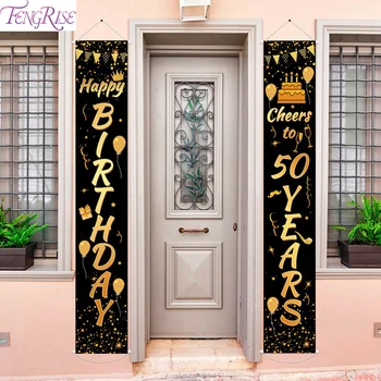

Black Gold Birthday Banner Happy 30th 40th 50th Birthday Party Decoration Adult 30 40 50 Year Birthday Anniversary Party Supply
