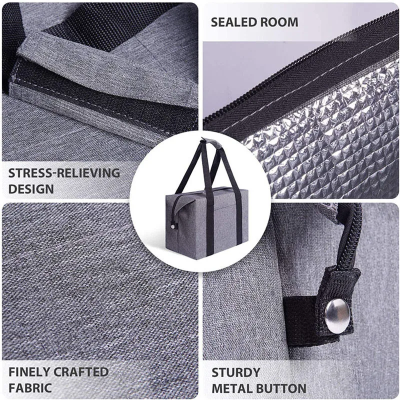 Folding Cooler Bag Large Capacity Ice Pack Outdoor Portable Aluminum Foil Fresh-Keeping Picnic Bag Multifunctional Shopping bag 6