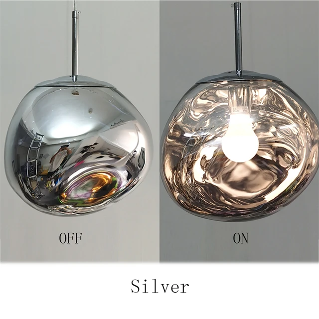 Nordic LED Lava Lamp Pendant Lights For Living Room Dining Room Kitchen Restaurant  Mmodern Chandelier Ceiling Pendant Lamp Silver