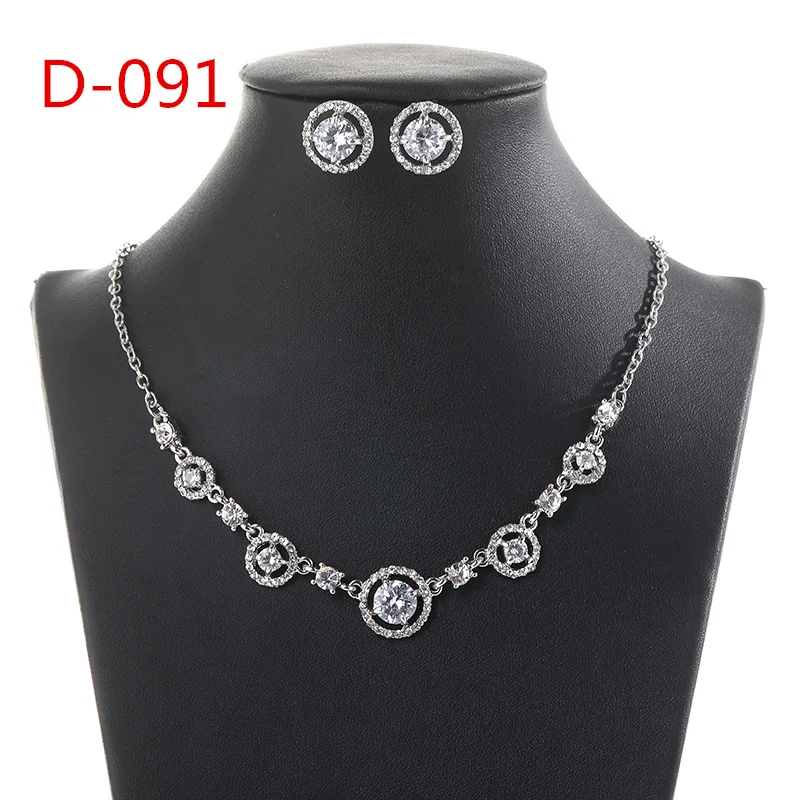 SLBRIDAL Crystal Bridal Wedding Jewelry Sets African Beads Silver Color Rhinestones Women Necklace Set Engagement Prom Jewelry