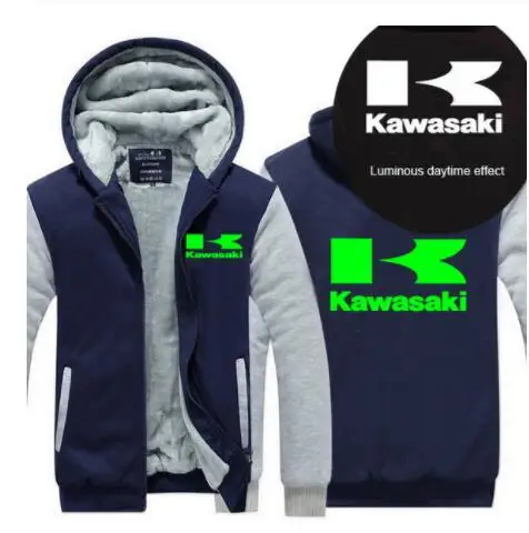 Новые мужские толстовки зимние теплые мужские Kawasaki мужские свитера зимние мужские пальто с капюшоном на молнии пальто - Цвет: 13