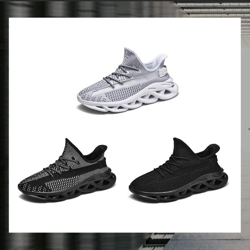 Wear-resistant Mens Sneakers Lace-Up Light Breathable Males Running Shoes Outdoor Non Slip Sport Shoes