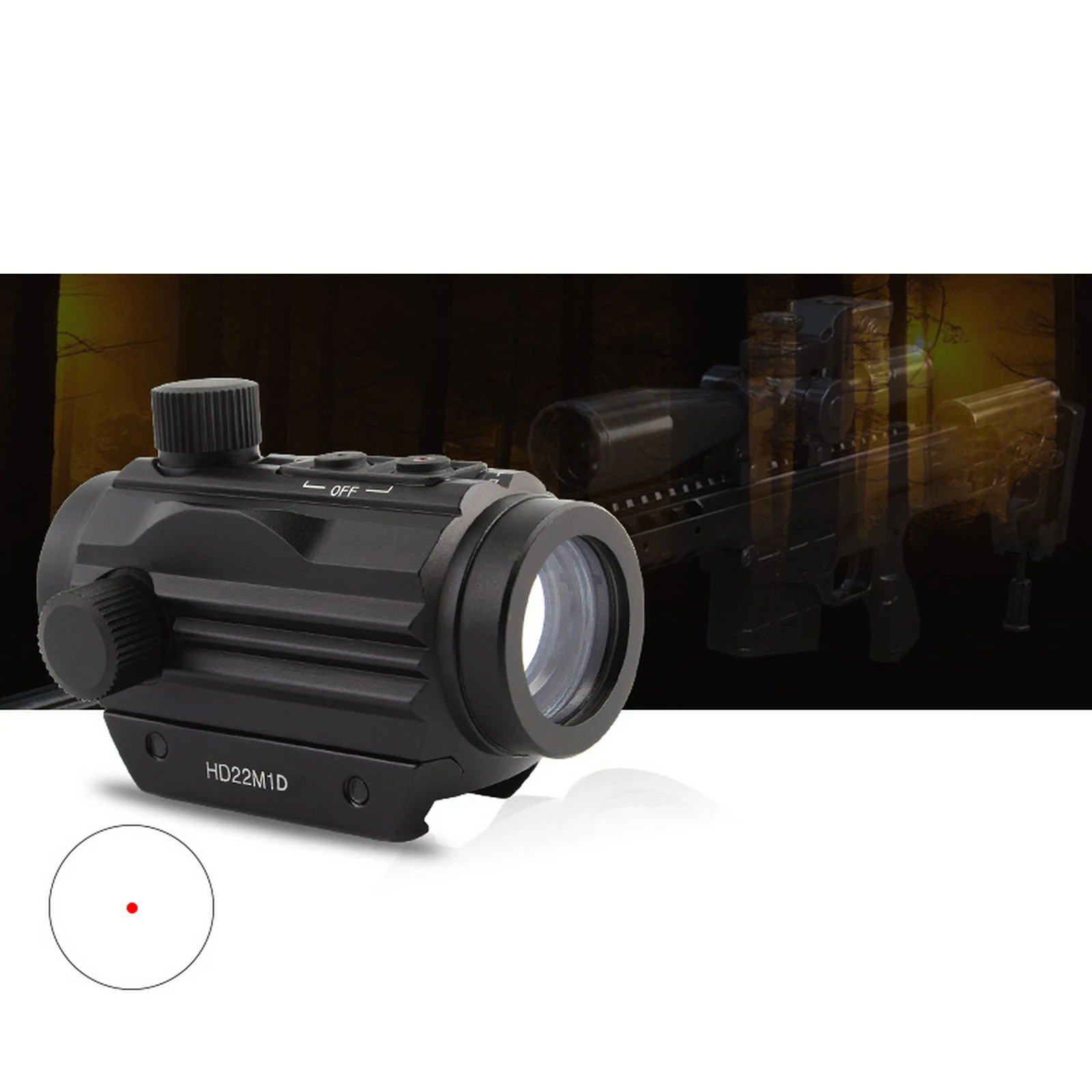 1X22 Red Dot Illuminated Sight Scope Tactical Optic Hunting Riflescope