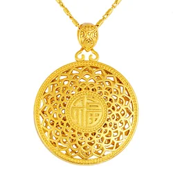 Tibetan Tantra 24k Gold Auspicious Eight Treasure Compass Transit Pendant Ancient Fasha Gold Solid Hollow Pendant
