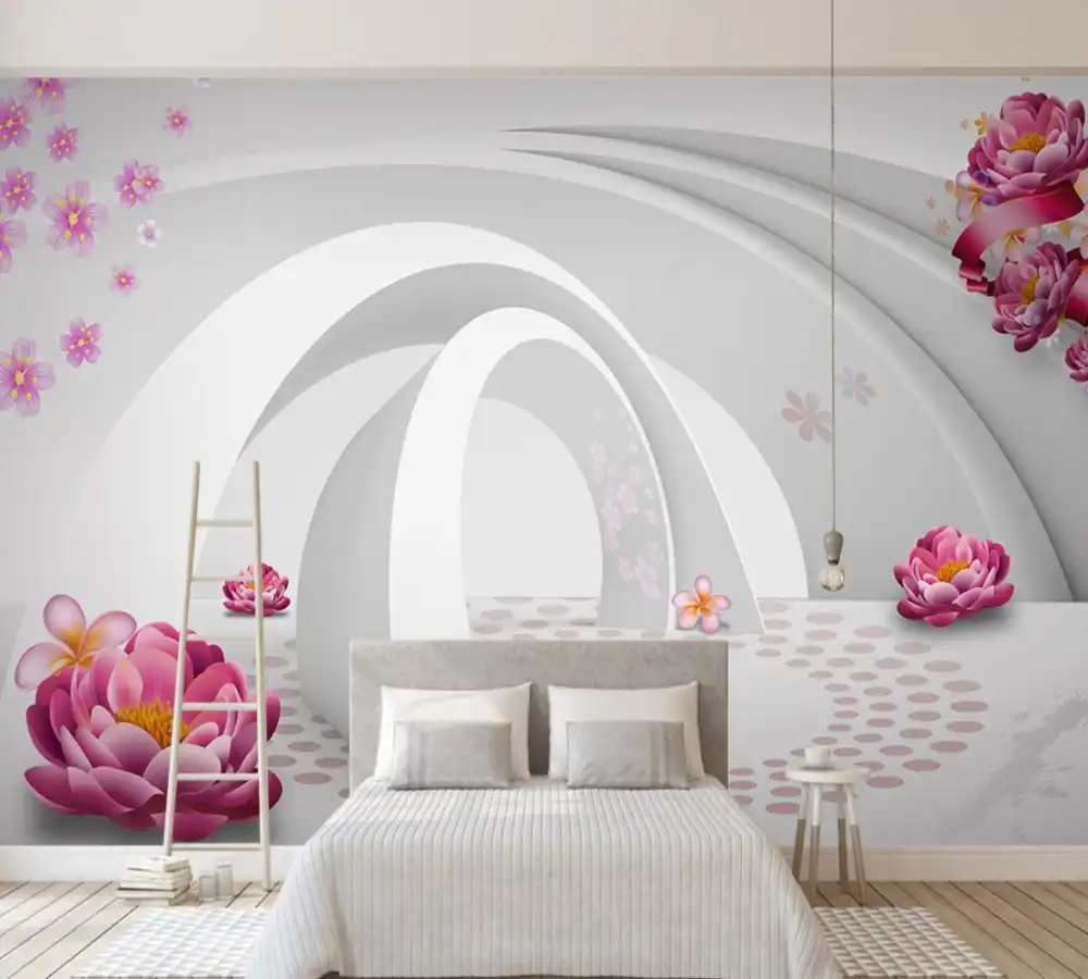 Envio Directo Moda Fantasia Flores 3d Tv Fondo Pared Direccion