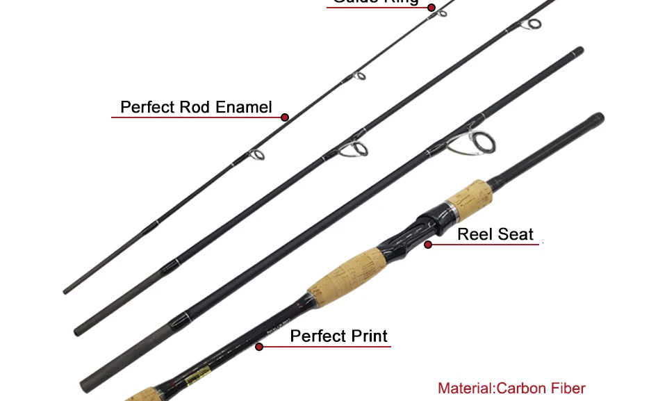 K8356 1.8-3.0m Ultra Light Portable M Power 4 Section Carbon Fiber BaitcastingSpinning Fishing Rod 10-25g 12-25Ib Travel Rod_3