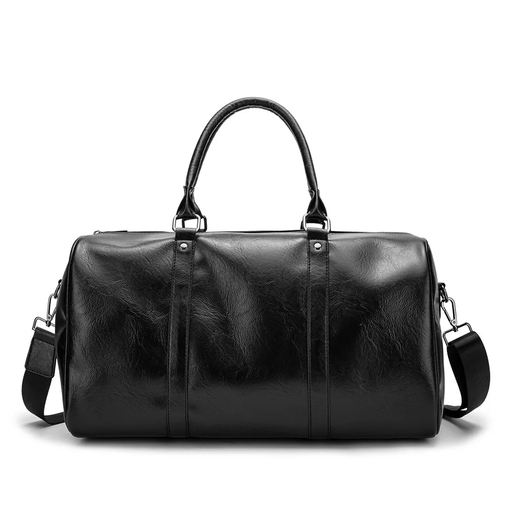 Bolso de viaje de moda para hombre, bolsa de equipaje de gran capacidad para viajes cortos, de cuero suave, portátil, informal, de negocios
