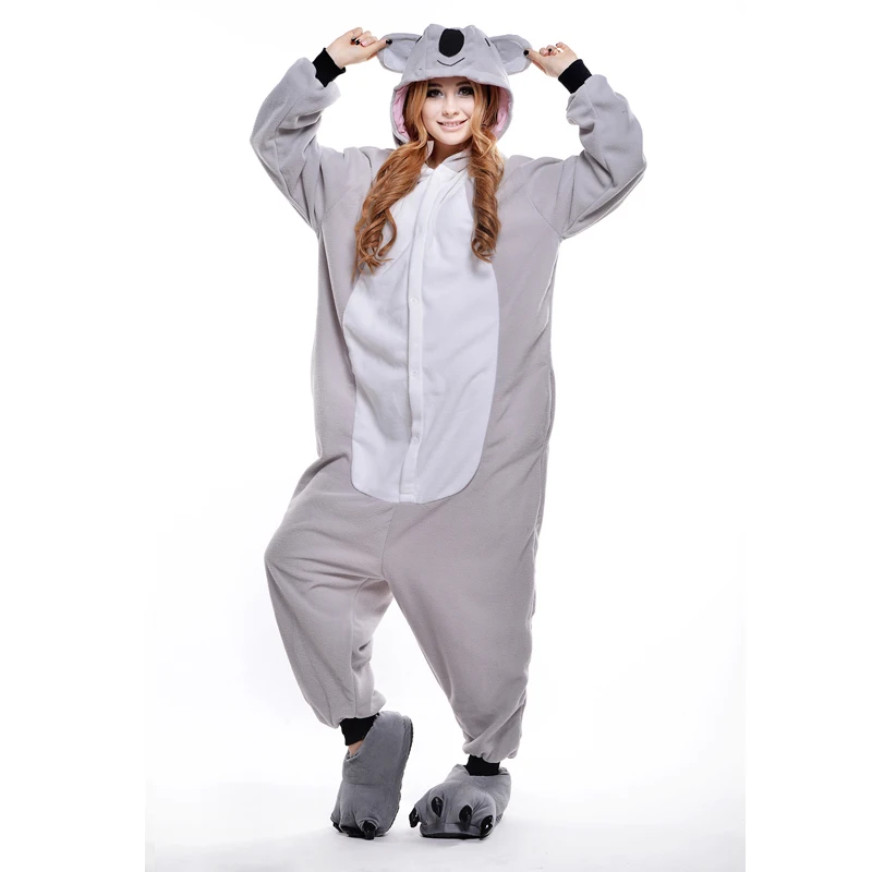 

Grey Koala Unisex Adult One-Piece Pajamas Cosplay Onesies Cartoon Adult One-piece Animal Sleepwear for Pyjamas Christmas Costume