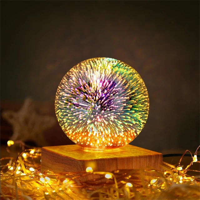 Lampada da tavolo colorata 5V USB lampada da tavolo 4V comodino atmosfera  lanterna fuochi d'artificio 3D lampade 3 modalità Meteor lampadina  decorazione camera da letto - AliExpress