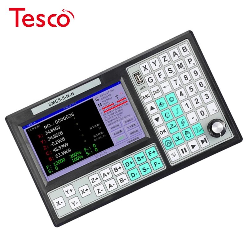 

CNC 5axis Stand Alone Motion Controller Offline CNC Controller SMC5-5-N-N 500KHz 7 Inch Large Screen Replace Mach3 USB Motion Co