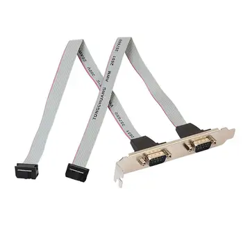 

Host Case PC Chassis Motherboard 2-Port Serial RS232 DB9 Male COM Port to IDC 10pin Cable w/ Bracket Extender cable wire cord