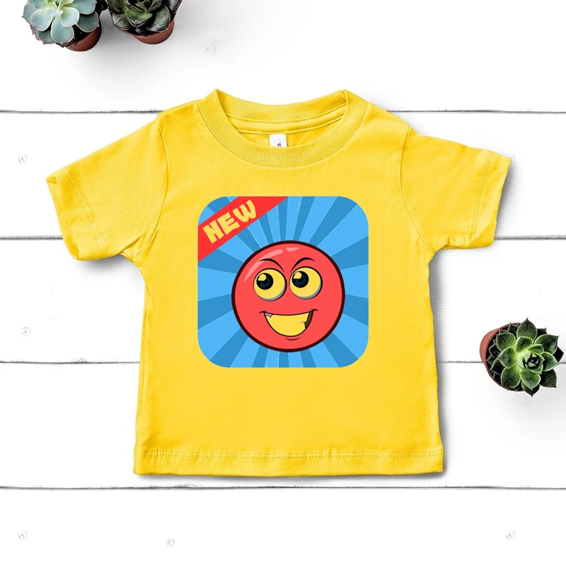 Funny Boys T-Shirts Game Shop Red Ball 4 Cartoon Print Teen Tshirts Fashion Casual Baby Tshirts Yellow Short Sleeve Hip Hop Tops oversized t shirt	 T-Shirts