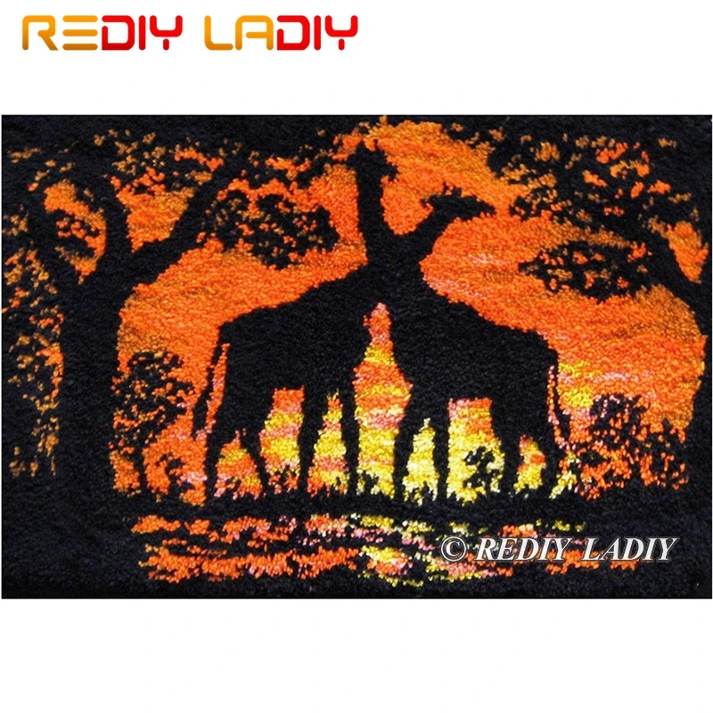 ^*Best Offers Latch Hook Kits Make Your Own Rug Giraffe Love Sunset Tapestry Crochet Cushion Mat DIY Carpet Rug Printed Canvas Hobby & Crafts ^*Best Offers Latch Hook Kits Make Your Own Rug Giraffe Love Sunset Tapestry Crochet Cushion Mat DIY Carpet Rug Printed Canvas Hobby & Crafts