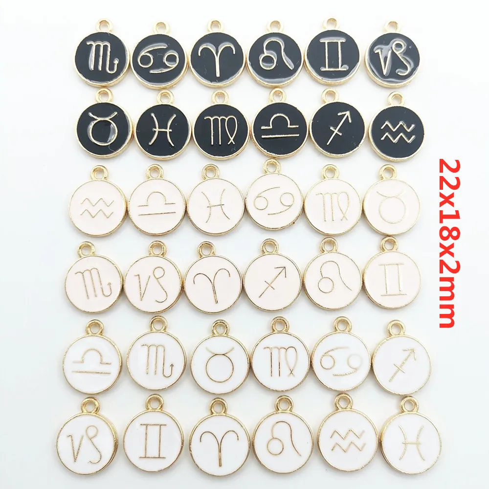 

12 шт. 12 созвездий Капельное масло сплав ювелирные аксессуары окрашенные маленькие подвески оптовая продажа