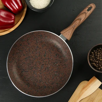 

24 cm frying pan Mountain Brown, non-stick granite coating, soft-touch handle, induction bottom