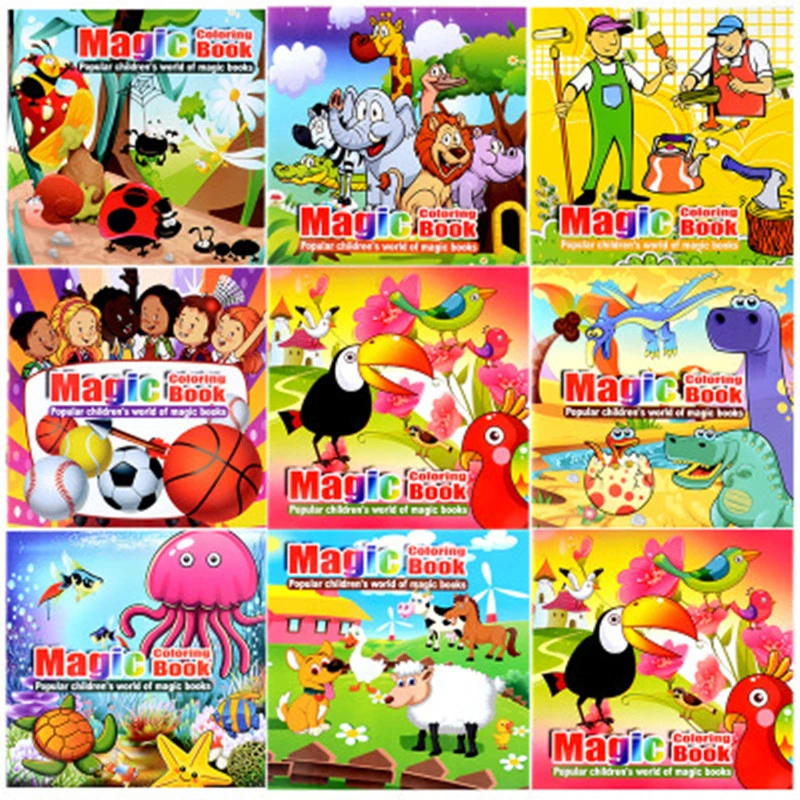 Download 1pcs Cartoon Animal Coloring Diy Children S Puzzle Movable Magic Coloring Book School Office Supply Aliexpress