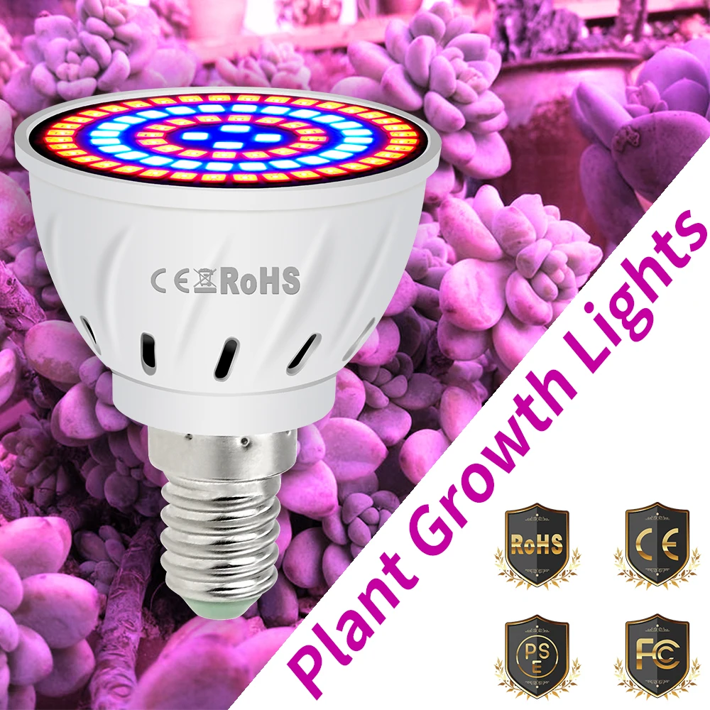 

LED E27 Full Spectrum Invernadero Plant Grow Lamp 220V 4W 6W 8W Grow LED Grow Light For Plant Seedlings Greenhouse Hydroponics