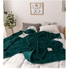 Bed Blankets Solid Yellow-green Soft and Soft Flannel Blankets on The Bed Thick Blankets and Plaid Blankets ► Photo 1/4