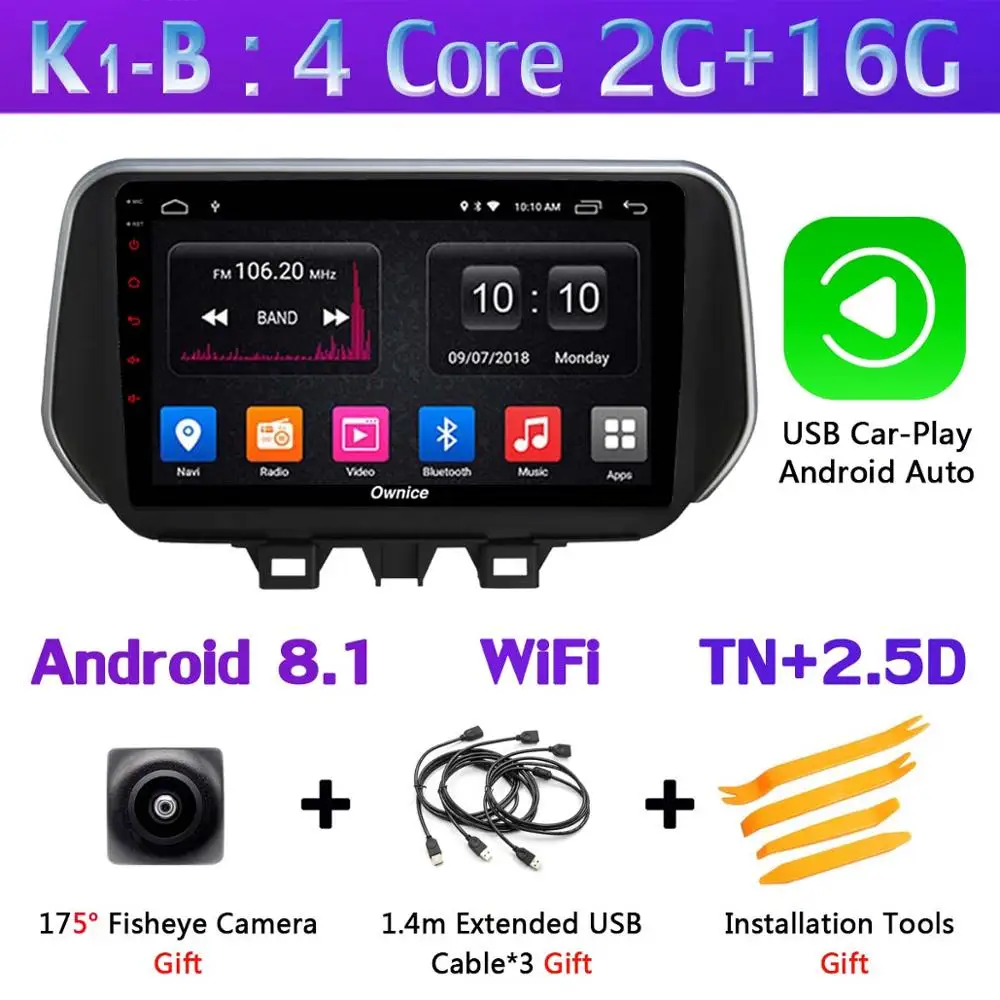 360 ° Pano ram ic 1Din Android 9,0 4G ram+ 64G rom Автомобильный плеер CarPlay Android Авто DSP gps радио для hyundai Tucson IX35 - Цвет: K1-B-CarPlay